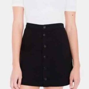 American Apparel | Size S | Vintage Black Denim Button-Down Skirt
